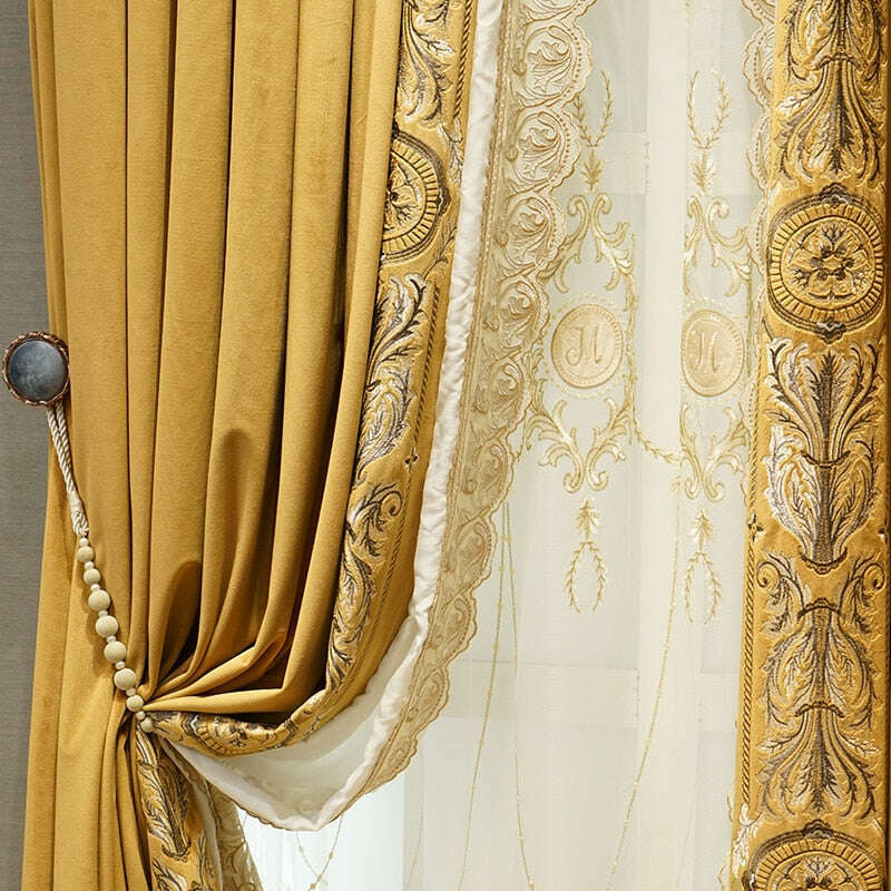 Mila Luxury Designer Velvet  Golden Chrome Curtain