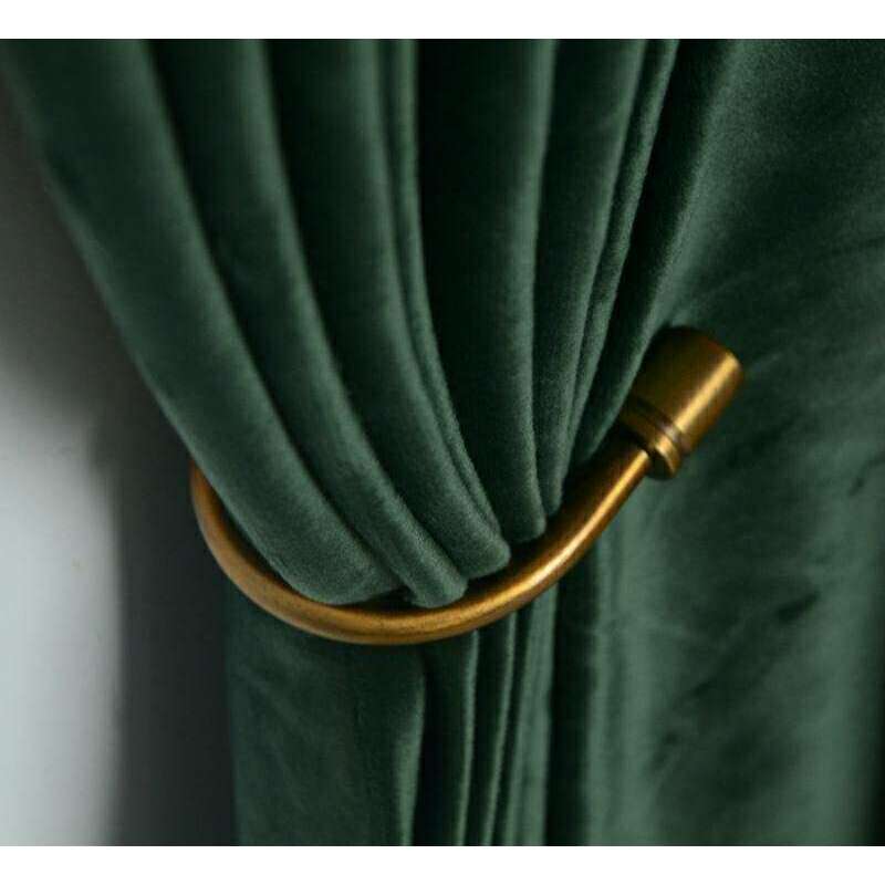 Mila Luxury Dutch Velvet Curtain- Dark Emerald Green