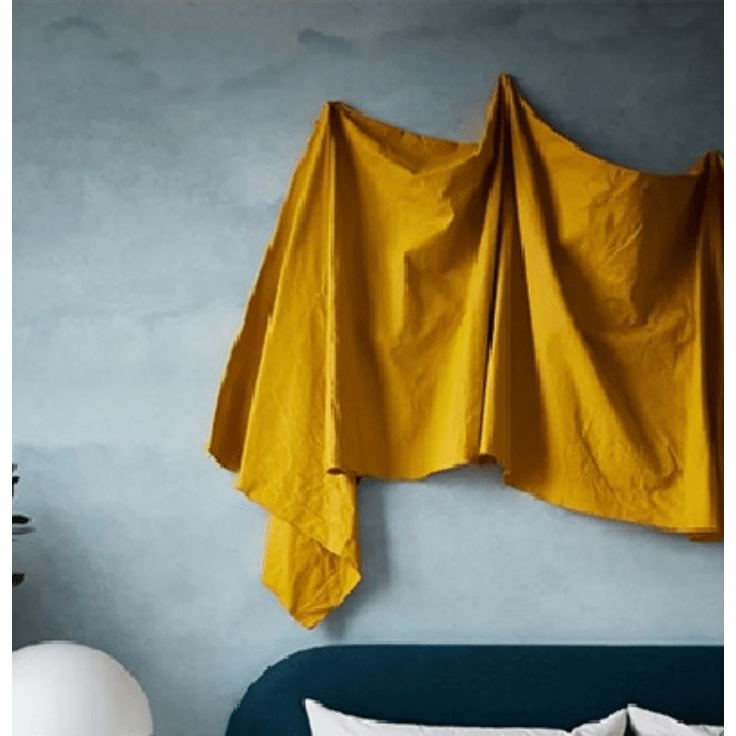 Mila Modern Luxury Plain Velvet Turmeric Yellow Curtain
