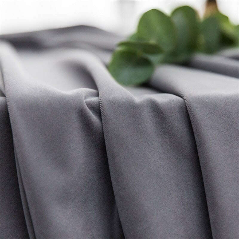 Mila Modern Luxury Plush Plain Velvet Curtains - Gray