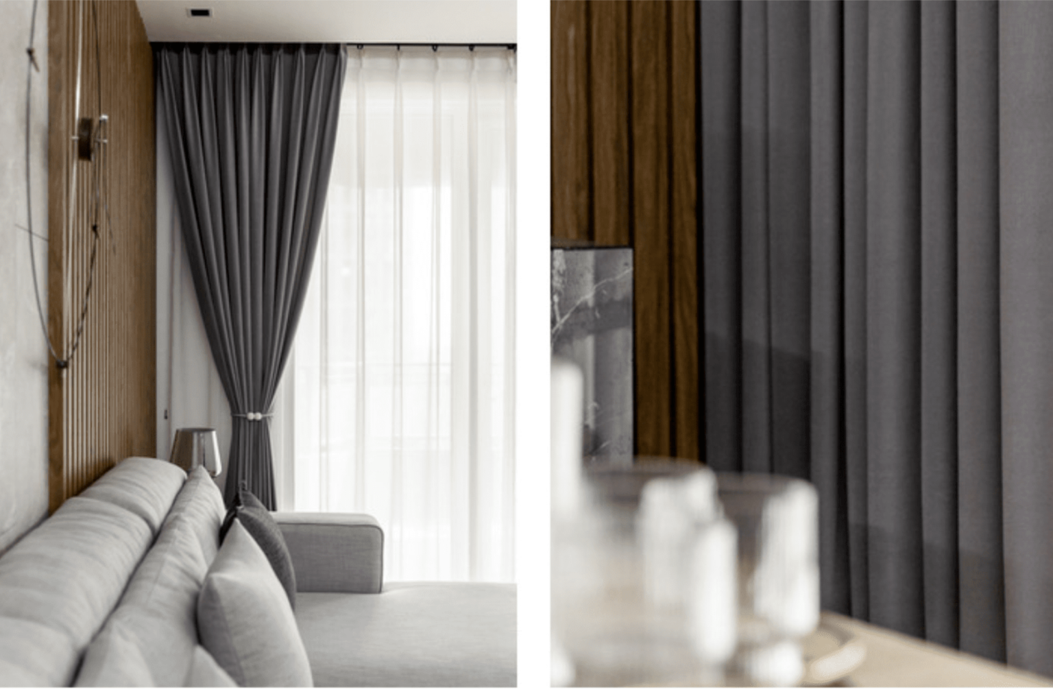 Mila Modern Luxury Plush Plain Velvet Curtains - Gray