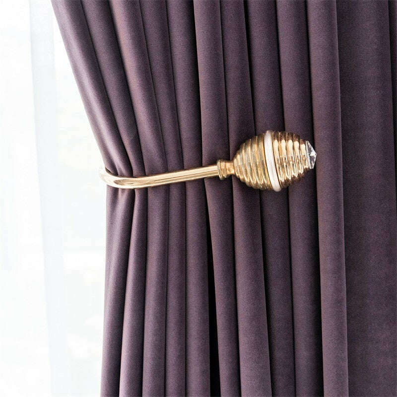 Mila Modern Luxury Plush Plain Velvet Curtains - Purple