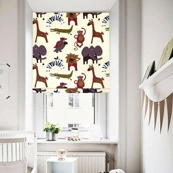 Napa Roman Blinds - Animal Zoo Print