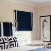 Napa Roman Blinds - Navy Blue With White Stripe