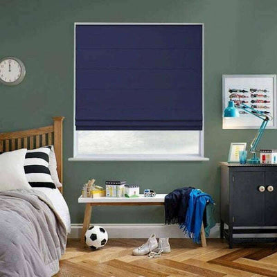 Napa Roman Linen Blinds - Dark Blue