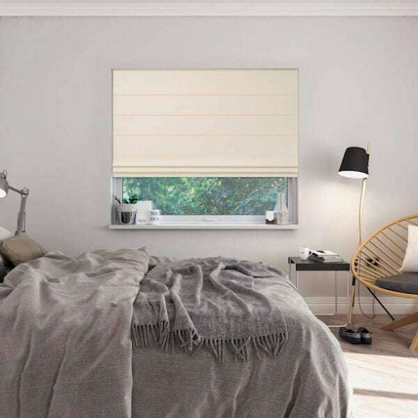 Napa Roman Linen Blinds - Ivory White