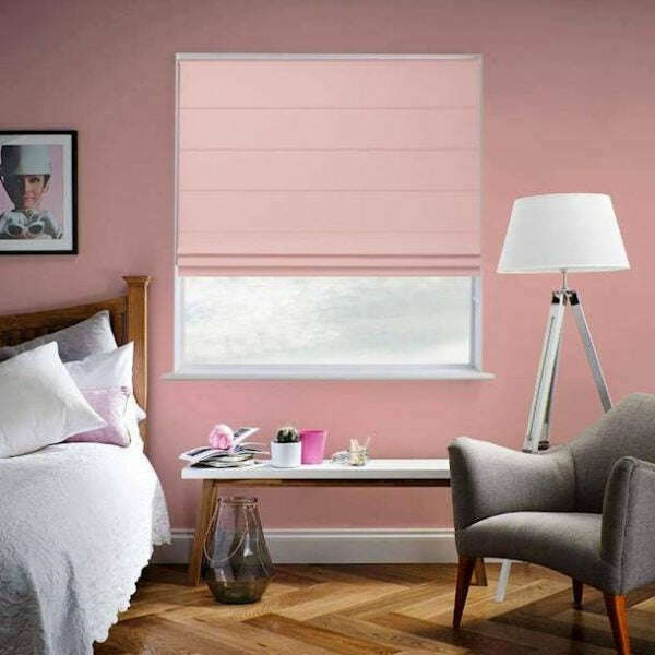 Napa Roman Linen Blinds - Light Pink