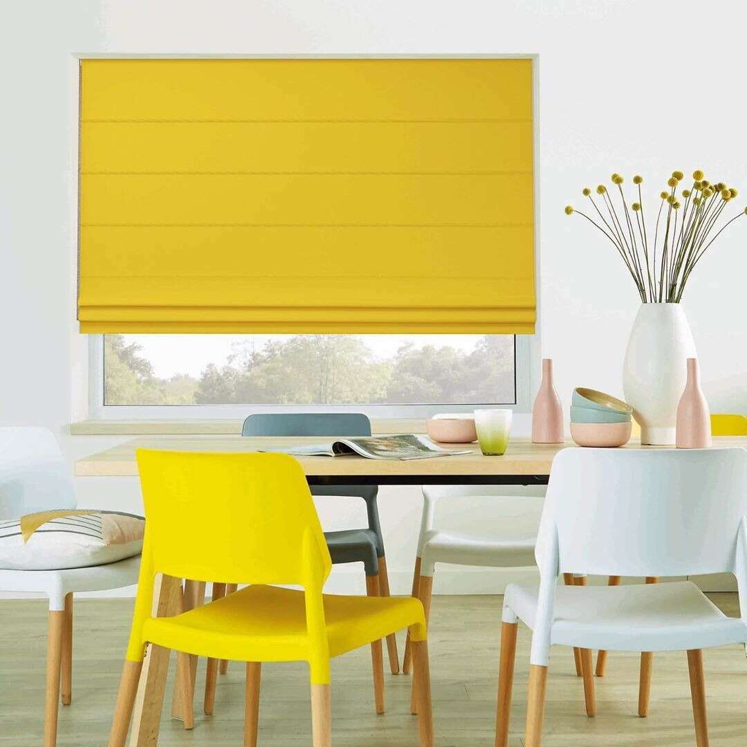 Napa Roman Linen Blinds - Yellow