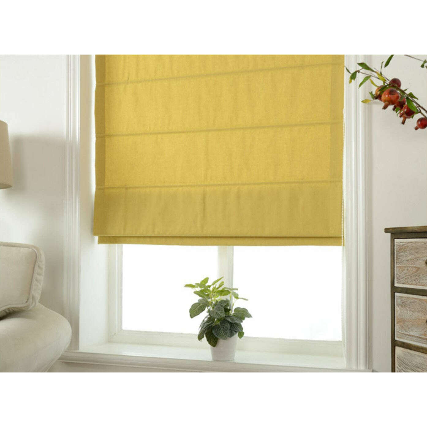 Napa Roman Linen Blinds - Yellow