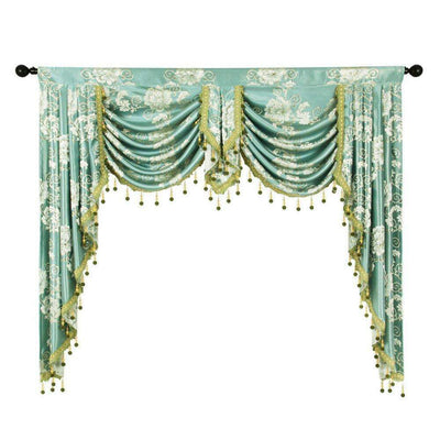 Rémy European Jacquard Flower Valance - Blue
