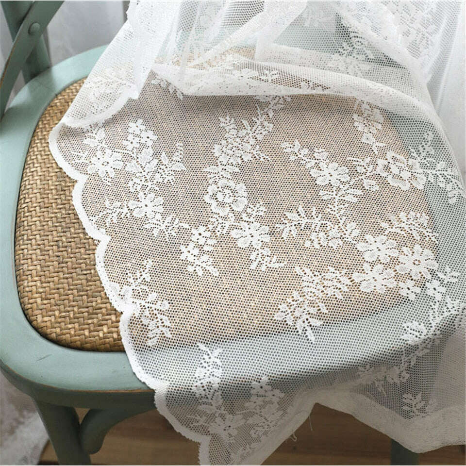 Rémy European White lace sheer curtains