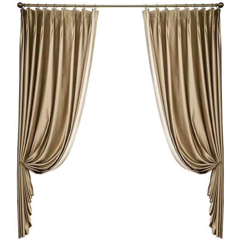 Rémy Gold Satin Plain Blackout Thermal Curtains