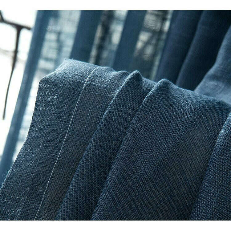 Rémy Linen Semi-Shading Curtain - Aegean Blue