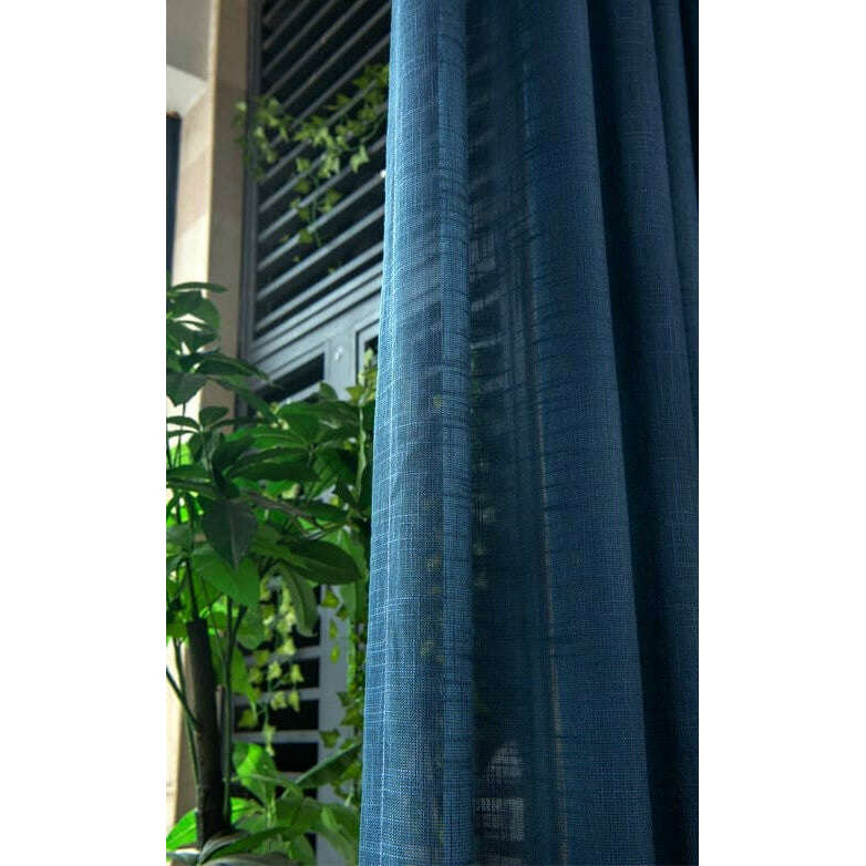 Rémy Linen Semi-Shading Curtain - Aegean Blue