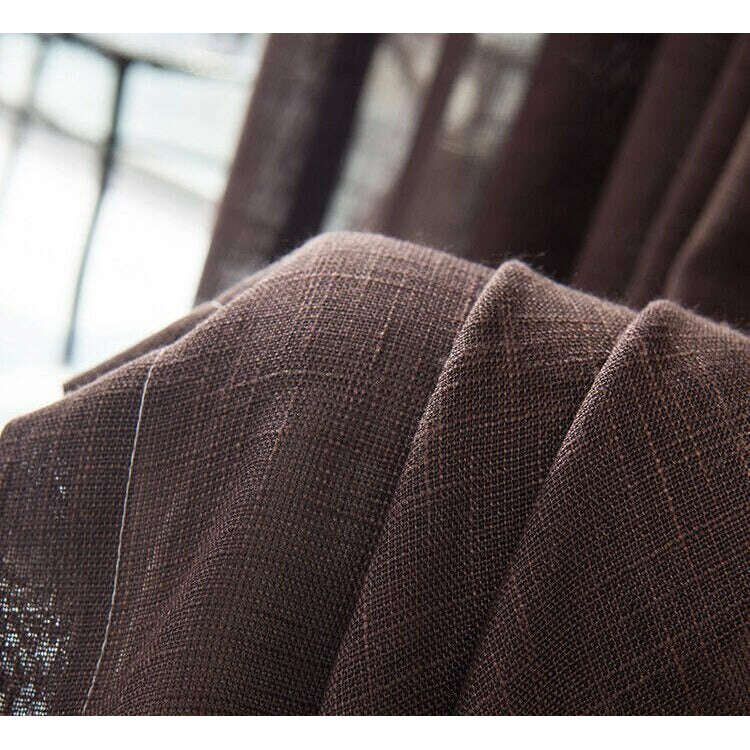 Rémy Linen Semi-Shading Curtain - Brown