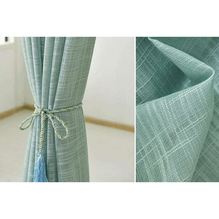 Rémy Linen Semi-Shading Curtain - Light Sea Green