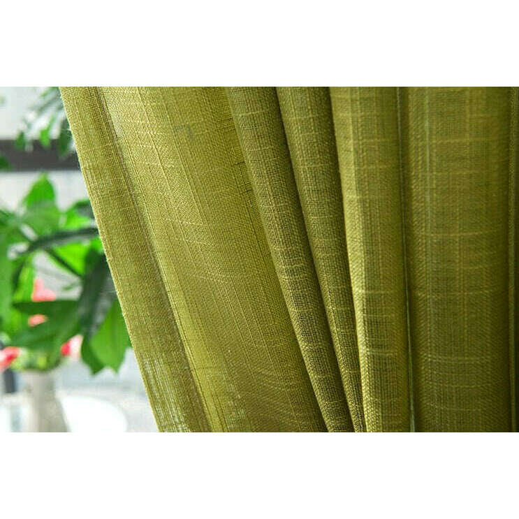 Rémy Linen Semi-Shading Curtain - Pistachio Green