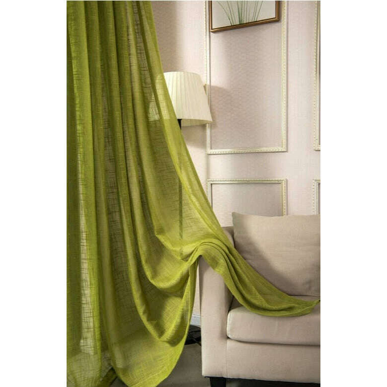 Rémy Linen Semi-Shading Curtain - Pistachio Green