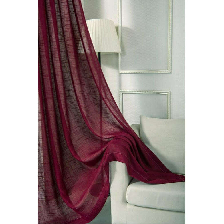 Rémy Linen Semi-Shading Curtain - Sangria Burgundy