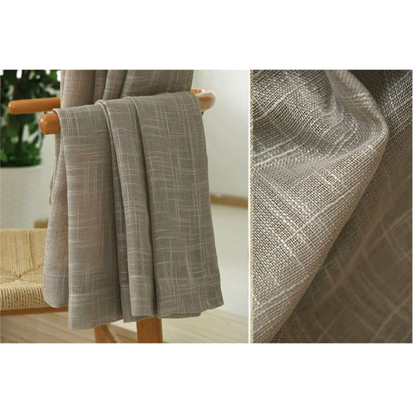 Rémy Linen Semi-Shading Curtain - Taupe,Linen Semi Sheer Curtain,Discover Curtains