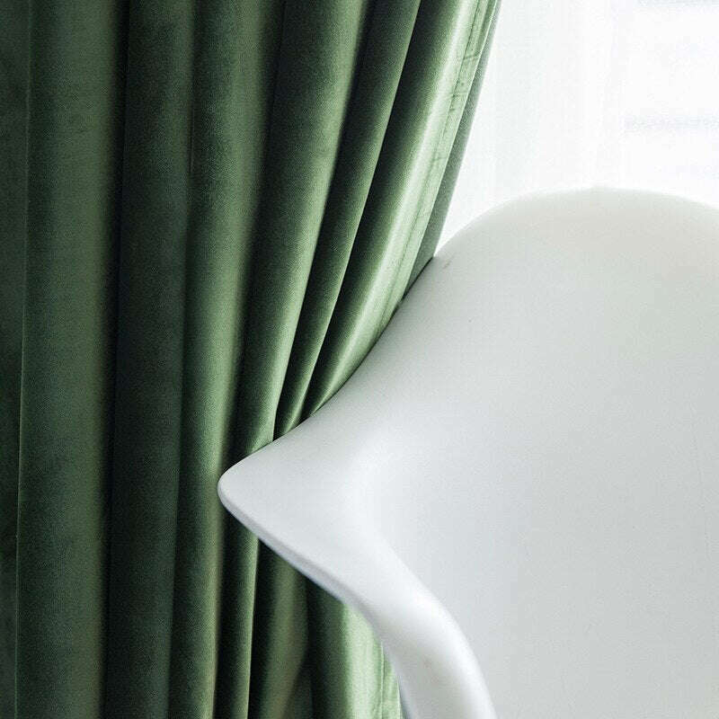 Rémy Luxury Velvet Plain Curtain - Bottle Green