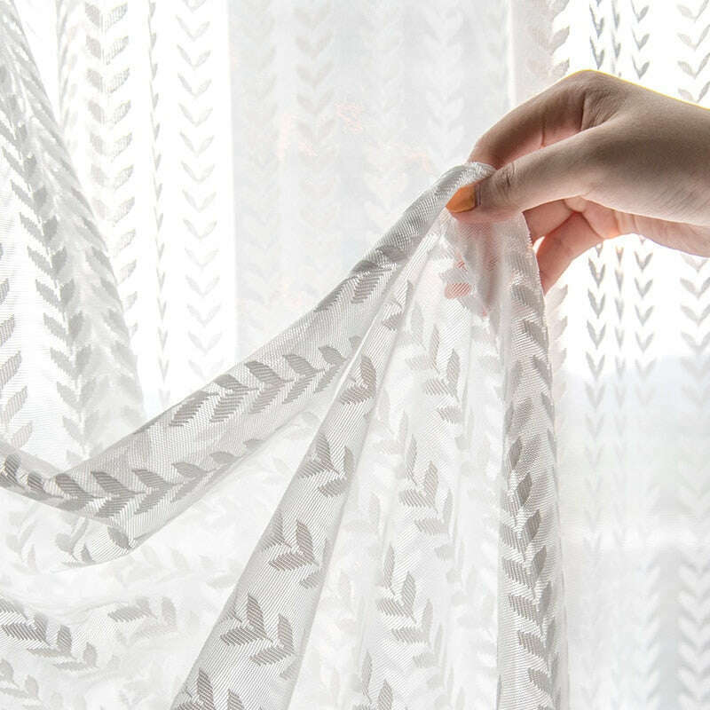 Rémy Modern Luxury White Jacquard Sheer Curtains