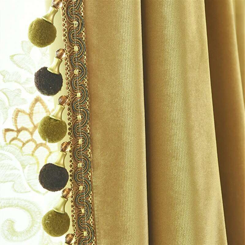 Rémy Royal luxury Gold Velvet Thermal Insulated Curtains - Yellow Gold