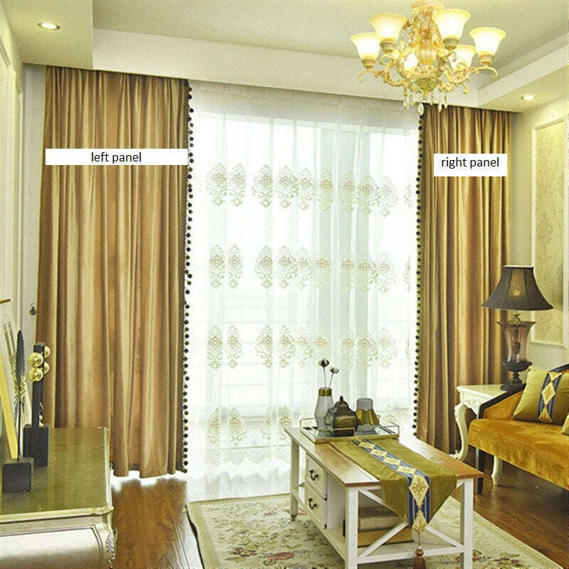 Rémy Royal luxury Gold Velvet Thermal Insulated Curtains - Yellow Gold