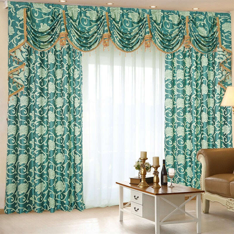 Rémy Royal Luxury Jacquard Curtain- Blue