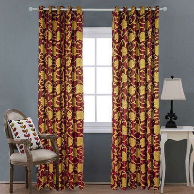 Rémy Royal Luxury Jacquard Curtain- Burgandy