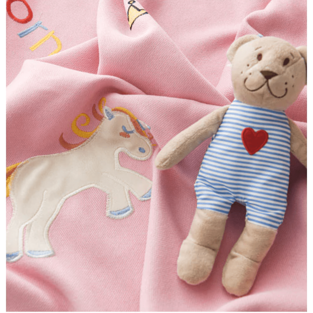 Rémy Unicorn Embroidered Curtains for Kids Bedroom - Pink