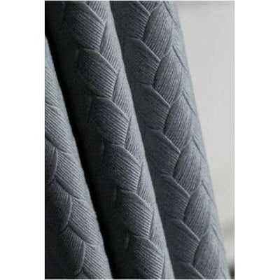 Taylor H. Luxury Jacquard Velvet Woven Design Curtains - Haze Blue