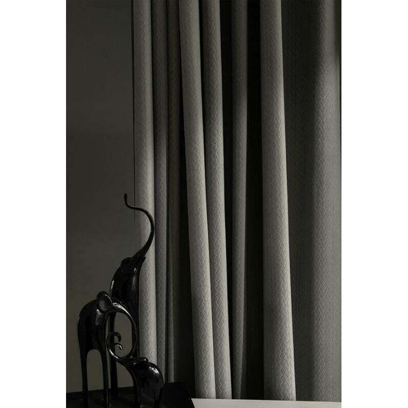 Taylor H. Luxury Jacquard Velvet Woven Design Curtains - Morandi Gray