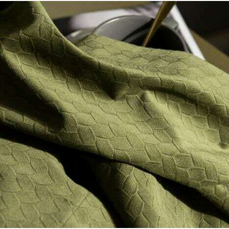 Taylor H. Luxury Jacquard Velvet Woven Design Curtains - Olive Green