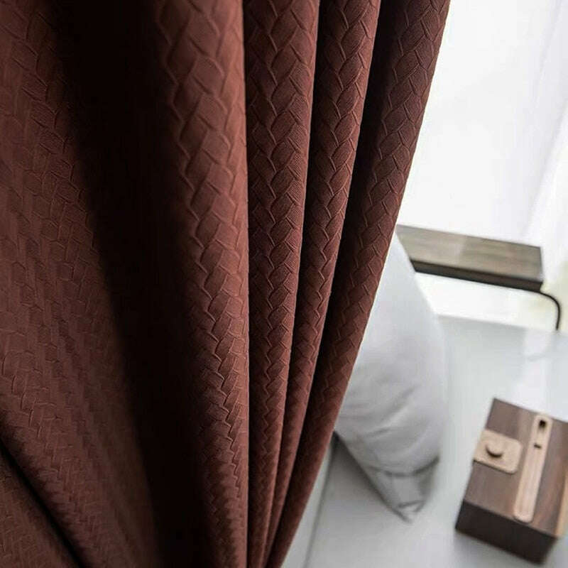 Taylor H. Luxury Jacquard Velvet Woven Design Curtains - Red