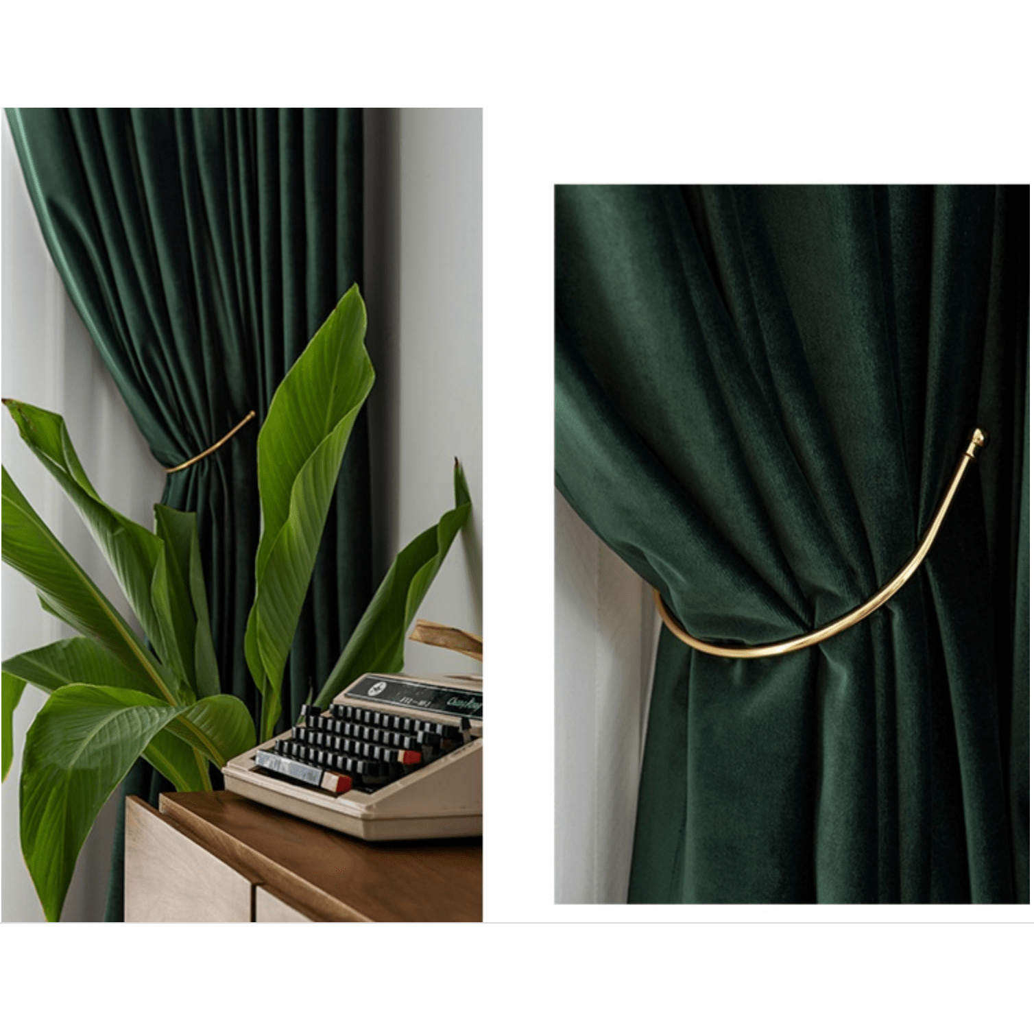 Taylor.H Nordic Velvet Curtain Set Dark Olive Green Discover Curtains Discover Curtains