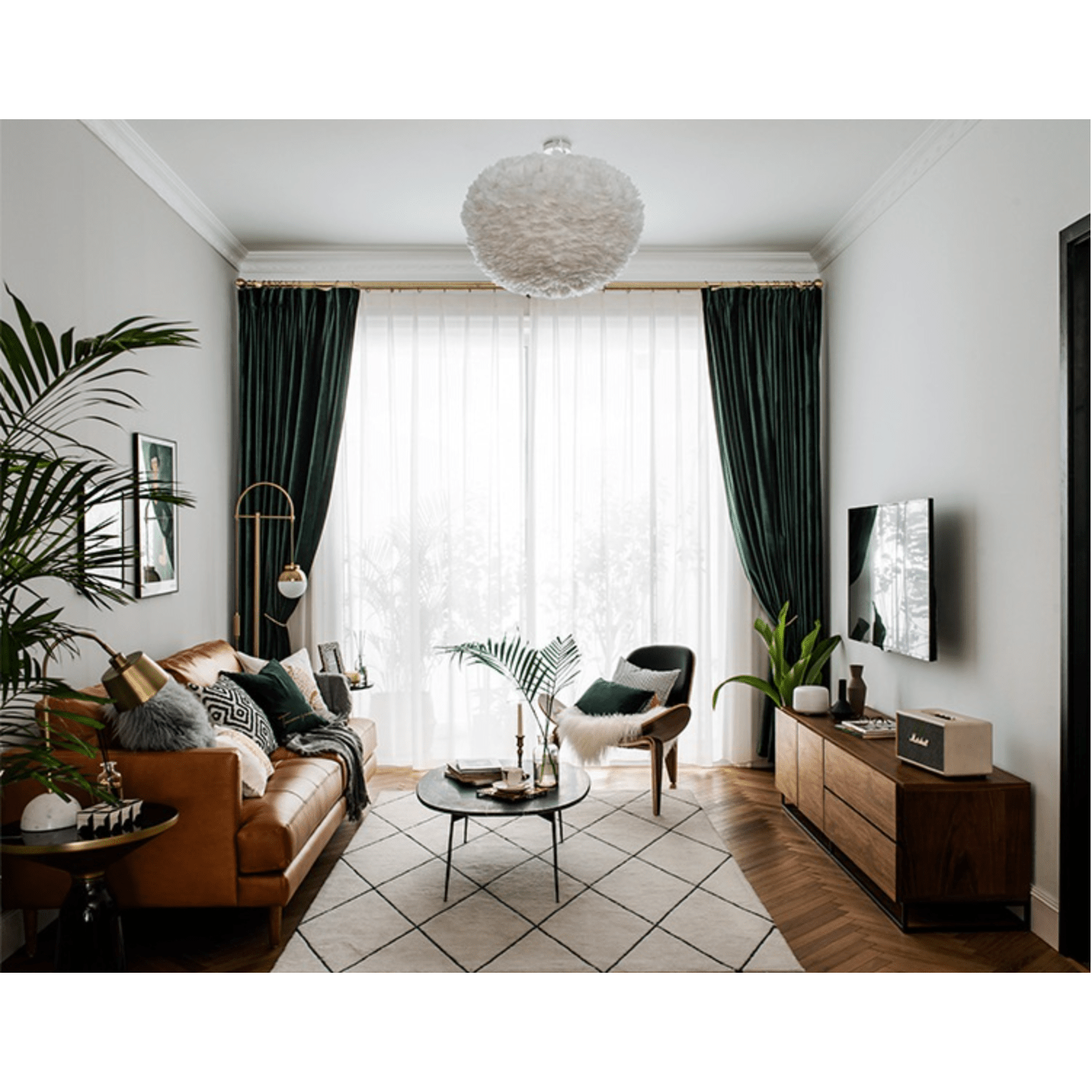 Taylor.H Nordic Velvet Curtain Set Dark Olive Green Discover Curtains Discover Curtains