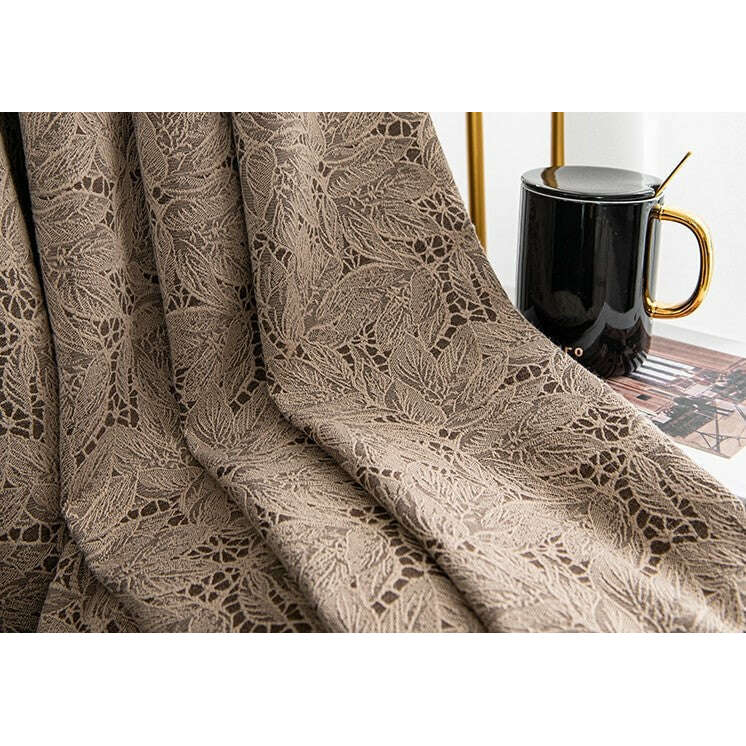 T.B. London Literary Lace Blackout Curtains - Tan