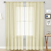 Jason Plain Velvet Sheer Curtain - Beige White