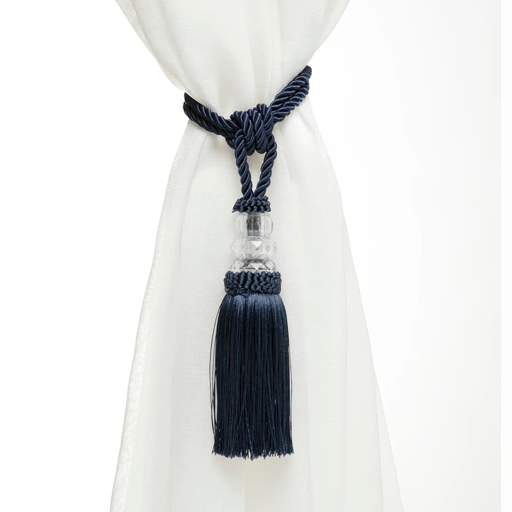 Kara Hanging Crystal Ball Tassel TieBack