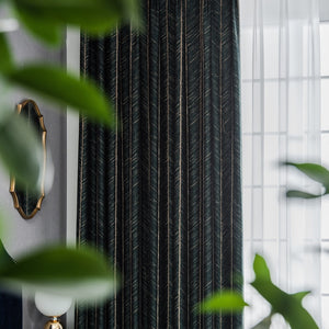 Taylor. H Luxury Gold Fishbone Pattern Jacquard Shade Curtain - Gray - Discover-curtains