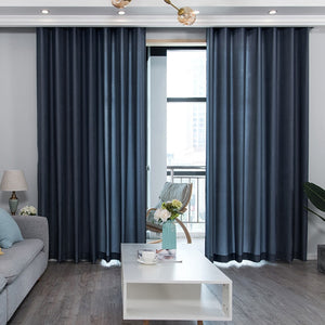 Jason Plain Crushed Sheer Curtain - Navy Blue - Discover-curtains
